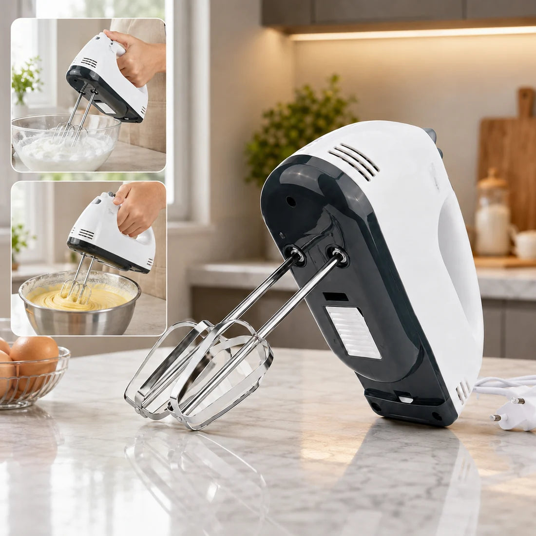 Compact Hand Mixer with 5 Attachments - Whip, Blend & Mix in Minutes