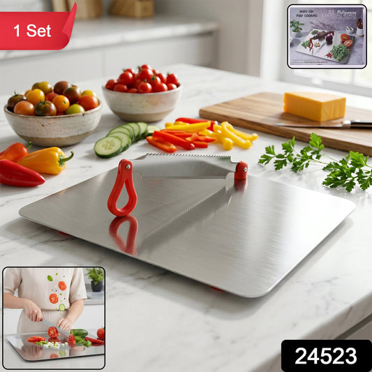 Stainless Steel Multipurpose Chopping Board  Hygienic  Durable For Kitchen