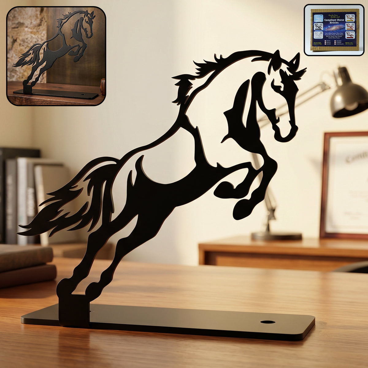 Premium Metal Horse Sculpture Table Dcor (1 Pc)