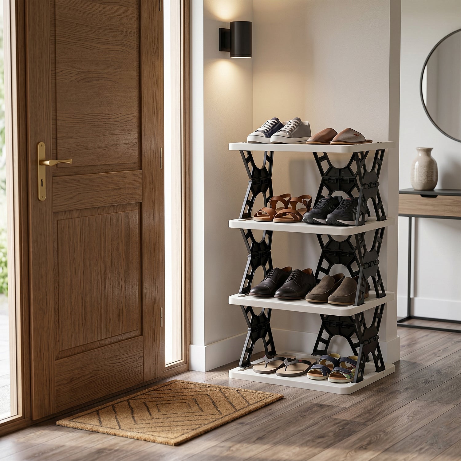 Multipurpose Foldable 4 Layer Storage Rack (1 Pc)