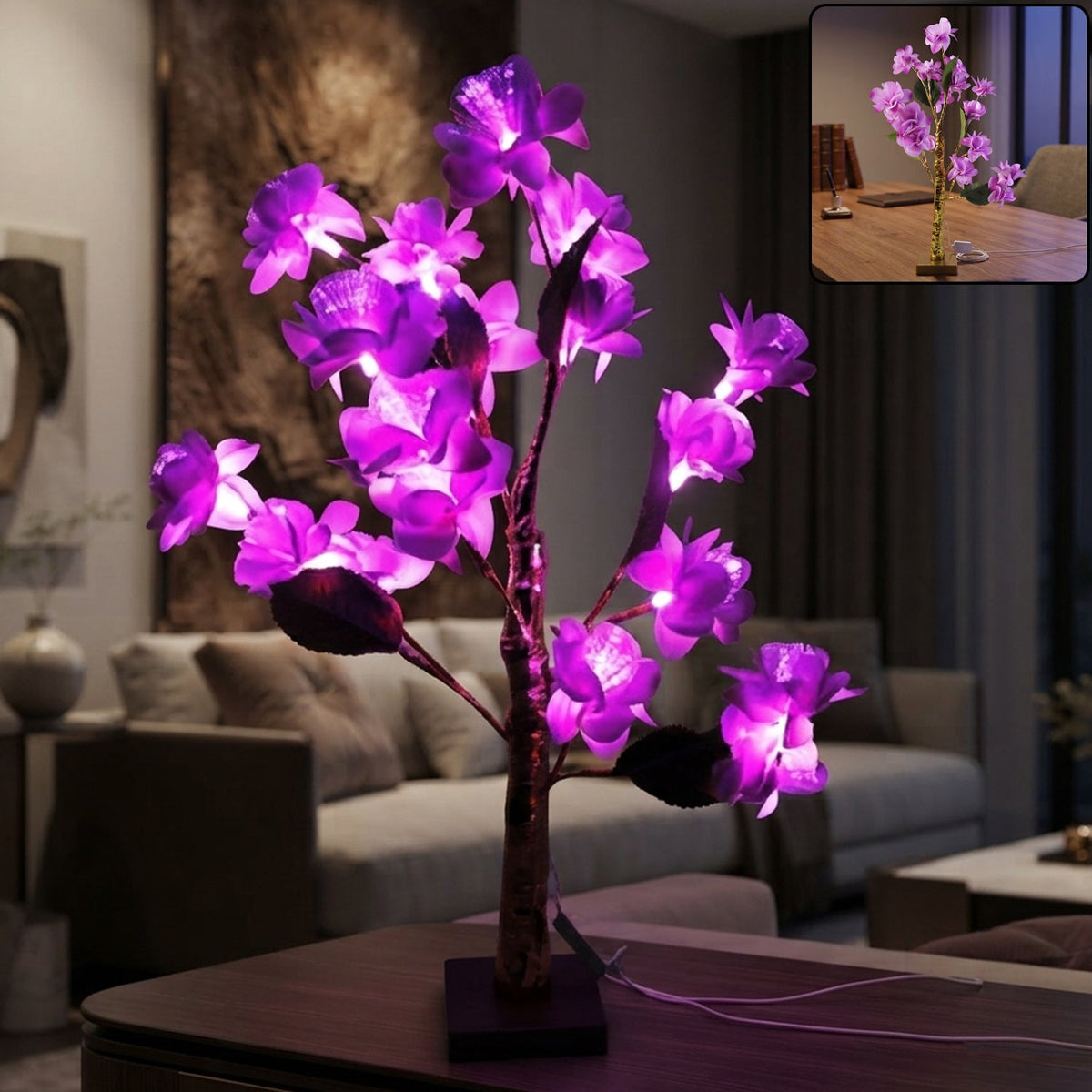Artificial Flower Led Decorative Lamp For Home Bedroom And Event Decor (1 Pc)