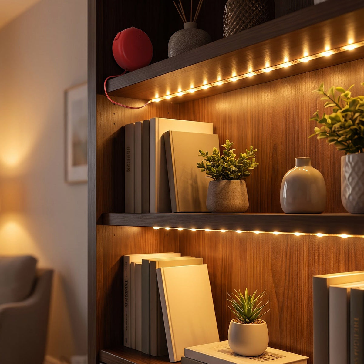 Decorative Battery Operated Led Strip Lights For Shelves And Cabinets (1 Piece)
